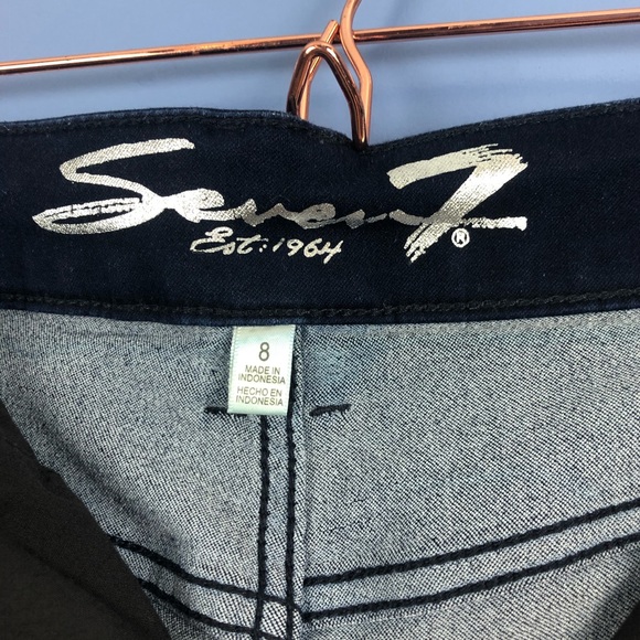 Seven7 Dark Denim Skinny Ankle Cropped Jeans - Picture 5 of 6